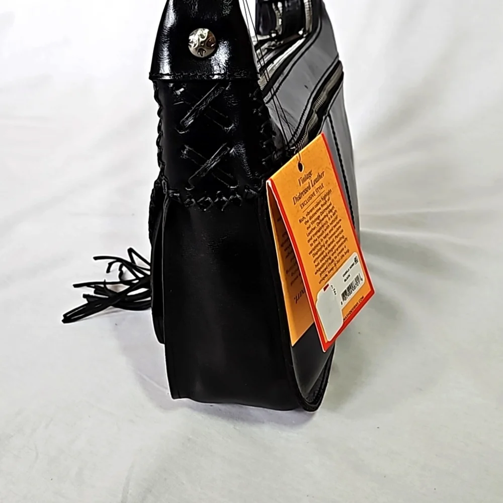Patricia Nash vintage distressed leather Camila hobo shoulder bag.